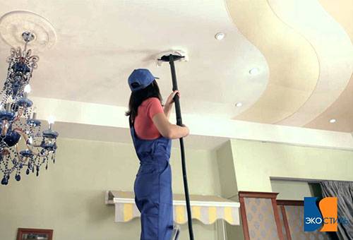 Plafond tendu de nettoyage à sec