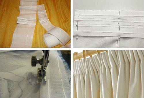 cinta de cortina de coser
