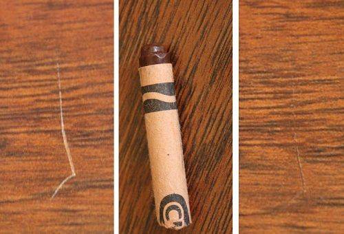 enlever les rayures sur les meubles avec un crayon