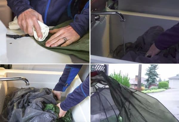 Nettoyage manuel des tentes