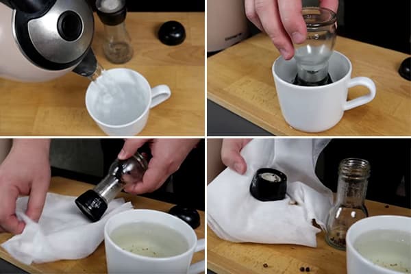 The way to open a disposable mill with boiling water